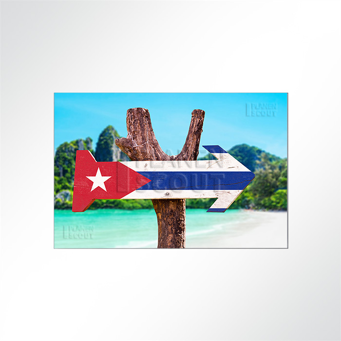 Akustikbild Cuba - Ein hölzernes Schild weist den Weg zum Strand