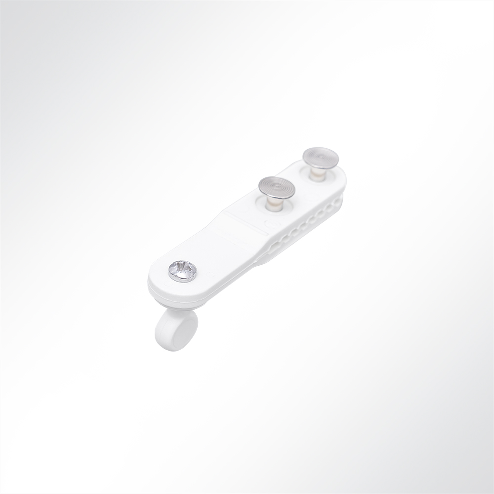 Artikelbild Hakengleiter gekröpft Nylon weiß 12mm mit Nieten