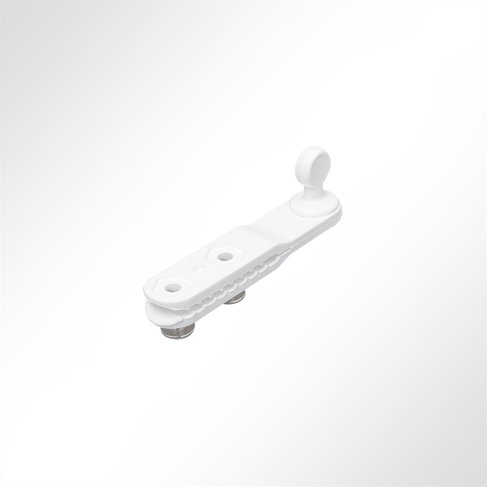 Artikelbild Hakengleiter gekröpft Nylon weiß 12mm mit Nieten