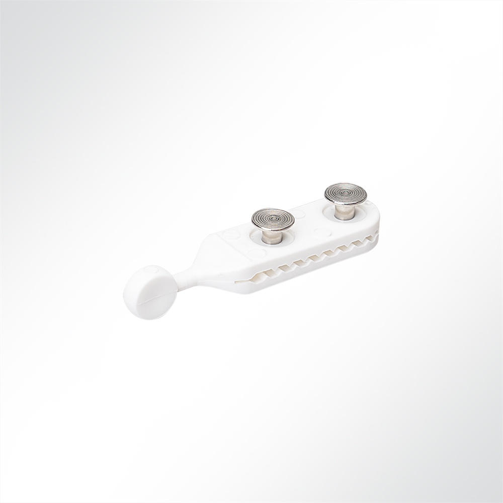 Artikelbild Hakengleiter gerade Nylon weiß mit Nieten 12mm