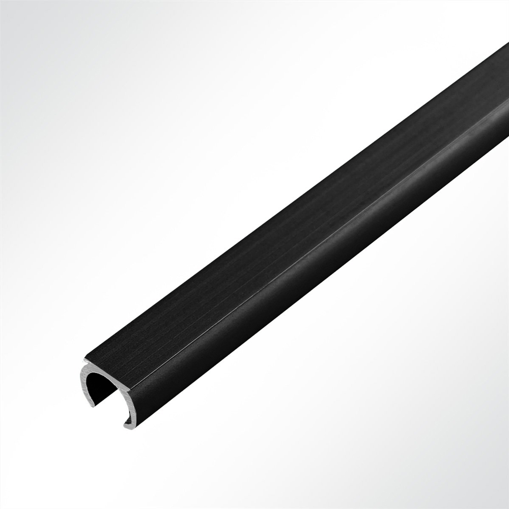 Artikelbild Kederschiene Kederleiste Aluminium C-Profil schwarz RAL 9005 für Keder 5-9mm Länge 1 Meter