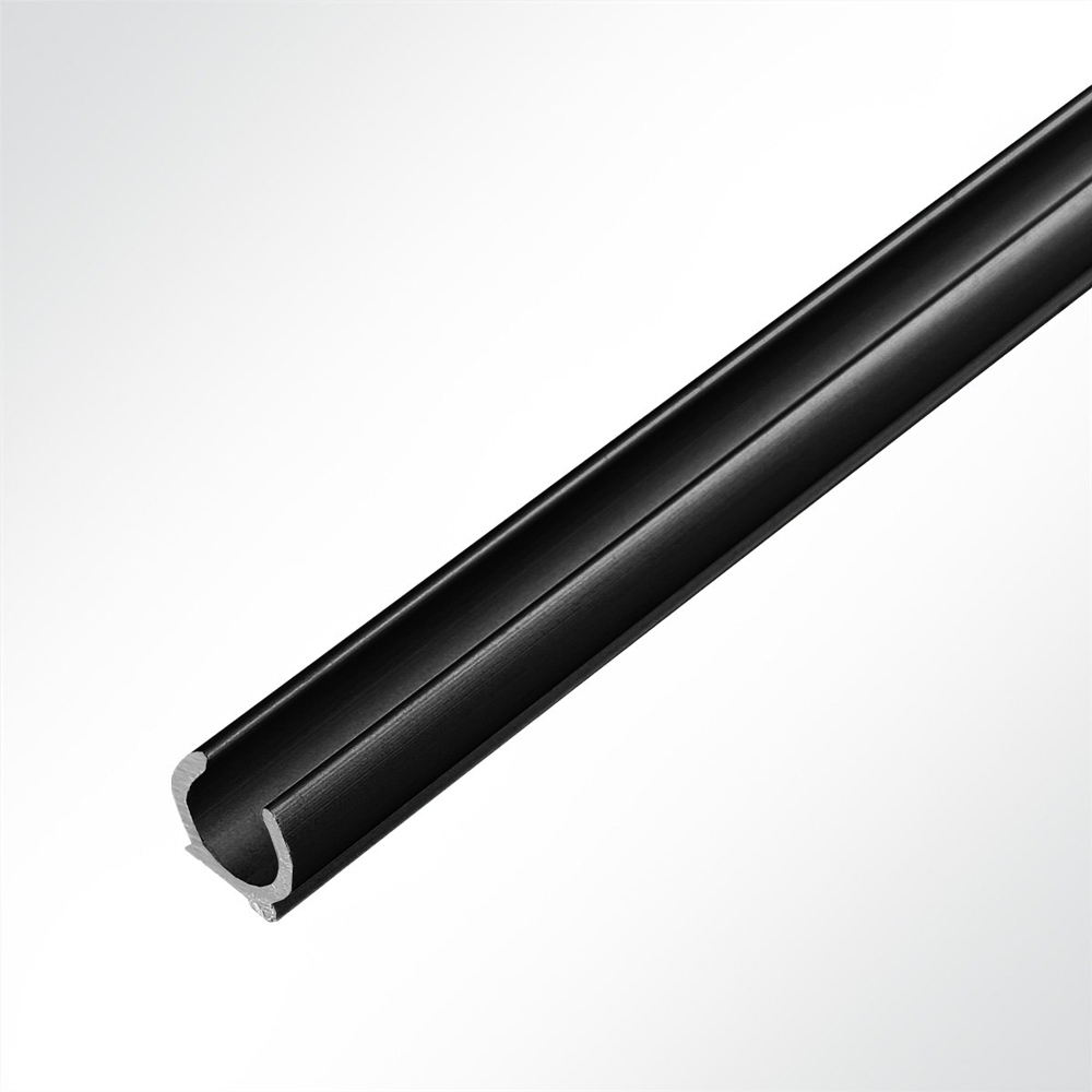 Artikelbild Kederschiene Kederleiste Aluminium C-Profil schwarz RAL 9005 für Keder 5-9mm Länge 1 Meter