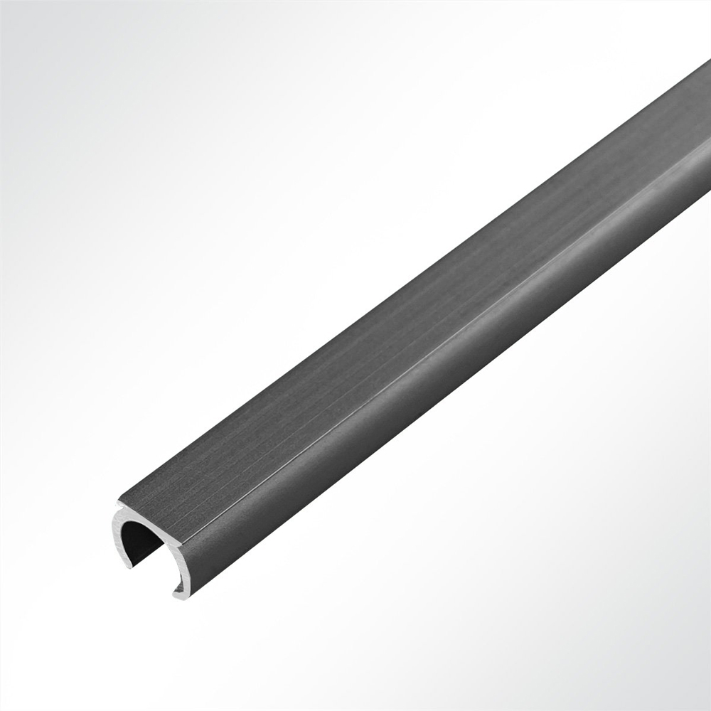 Artikelbild Kederschiene Kederleiste Aluminium C-Profil anthrazit RAL 7016 für Keder 5-9mm Länge 1 Meter