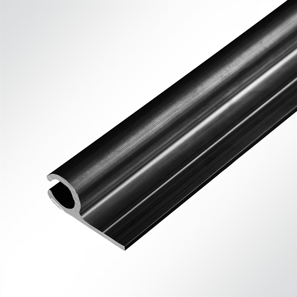 Artikelbild Kederschiene Kederleiste Aluminium 0° schwarz RAL 9005 für 5-9mm Keder Länge 1 Meter