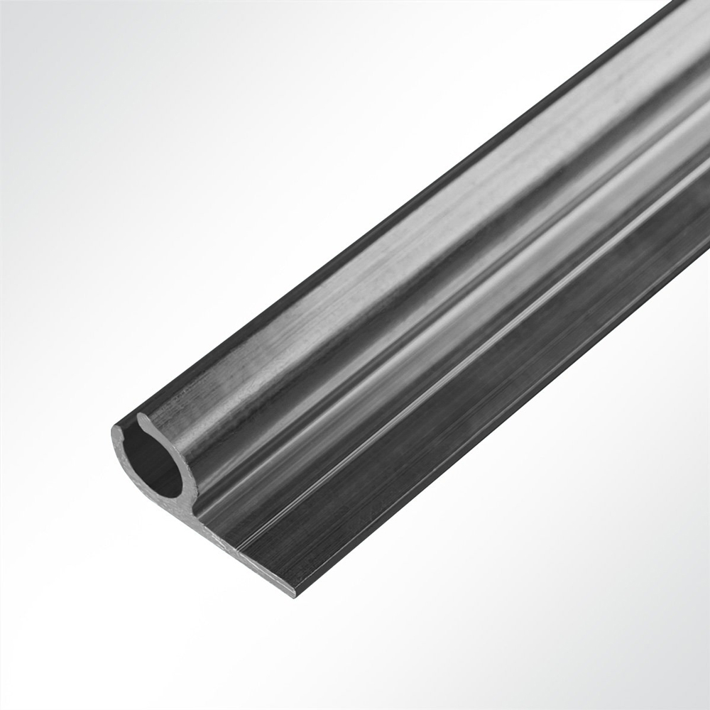 Artikelbild Kederschiene Kederleiste Aluminium 45° anthrazit RAL 7016 für 5-9mm Keder Länge 1 Meter