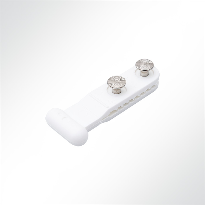 Stabkopfgleiter Schienengleiter Kunststoff weiß mit Nieten