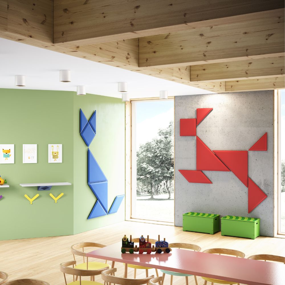 Artikelbild QP Tangram Akustikpaneele Akustikplatten ohne Montage-Kit Maigrün 0426