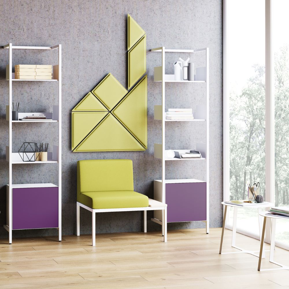 Artikelbild QP Tangram Akustikpaneele Akustikplatten ohne Montage-Kit Maigrün 0426