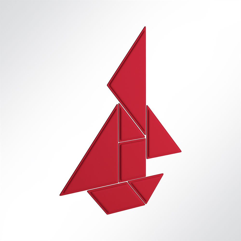 Artikelbild QP Tangram Akustikpaneele Akustikplatten mit Montage-Kit für Wand Rot 0231