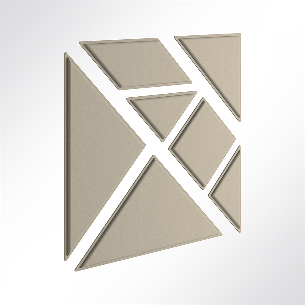 Artikelbild QP Tangram Akustikpaneele Akustikplatten ohne Montage-Kit Elfenbein 0532