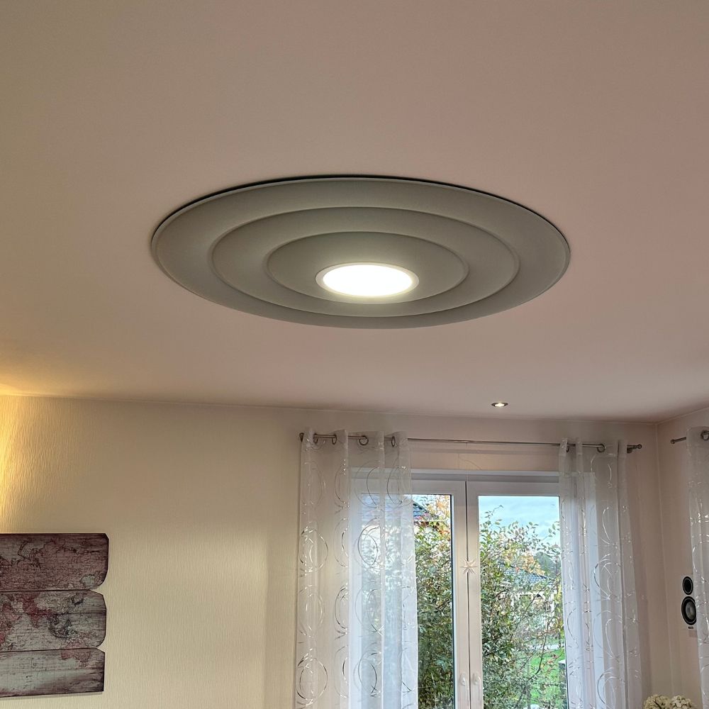 Artikelbild QP Circle Akustikpaneele Ø90cm 4000K 28 Watt LED Spot und Abhängeset Maigrün 0426 28 Watt