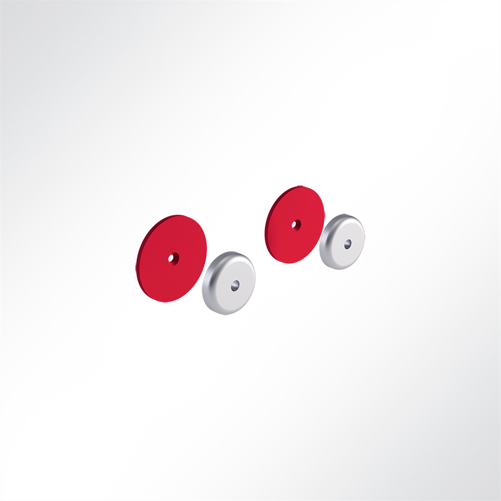 Artikelbild QP Akustikpaneele Wall & Ceiling Support 2 Klettkreise Ø85mm für ungleiche Oberflächen Rot 3002