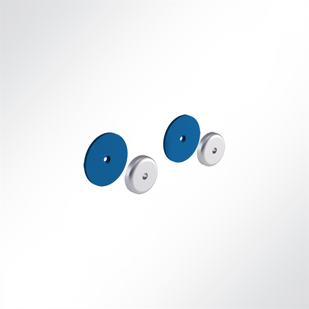 Artikelbild QP Akustikpaneele Wall & Ceiling Support 2 Klettkreise Ø85mm für ungleiche Oberflächen Blau 5005
