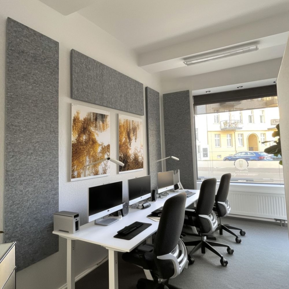 Artikelbild Bluefiber PAD PET Vlies Akustikplatten Schallabsorber 2500g/m² 50mm B1 grau 620x625mm