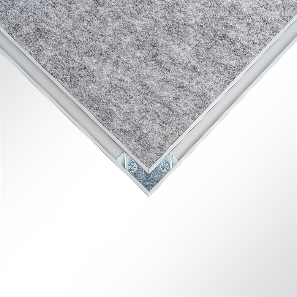 Artikelbild QP Akustikpaneele Schallabsorber Deckensegel mit Alu-Rahmen bluefiber tec based B1 2500g/m² grau 620x625x50mm