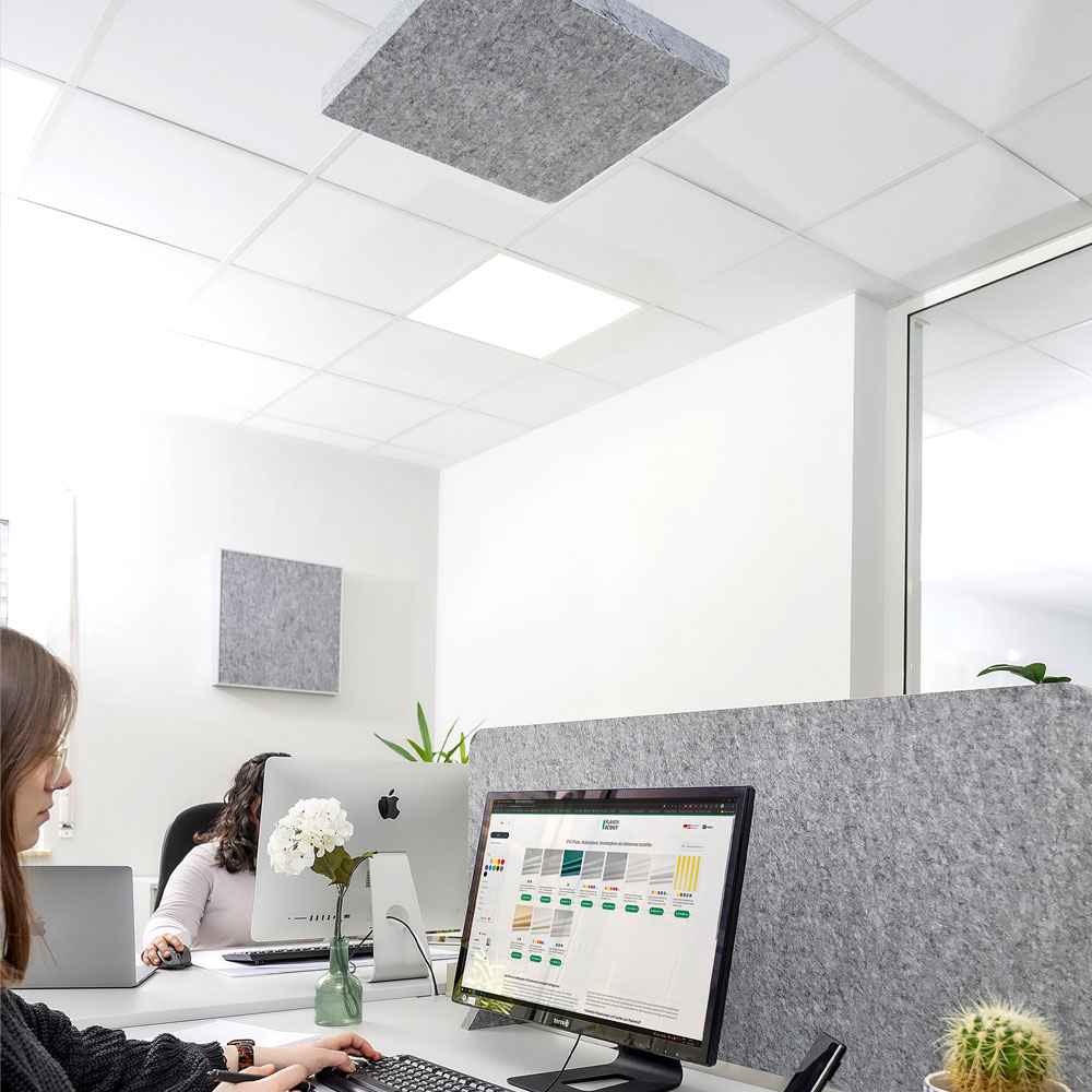 Artikelbild QP Schallabsorber Wand Akustikpaneele bluefiber tec based B1 2500g/m² grau 620x625x50mm