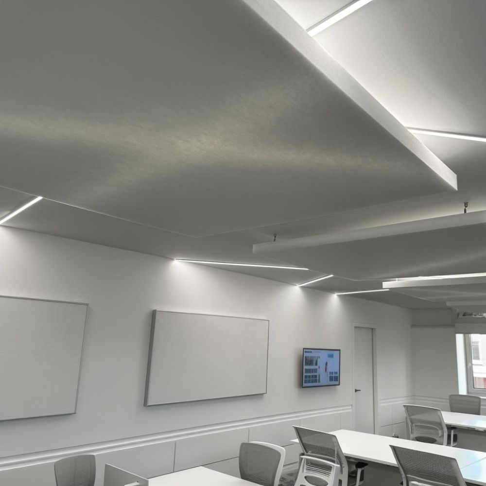 Artikelbild QP Akustikpaneele Schallabsorber Deckensegel bluefiber tec based B1 2500g/m² weiß 620x625x50mm