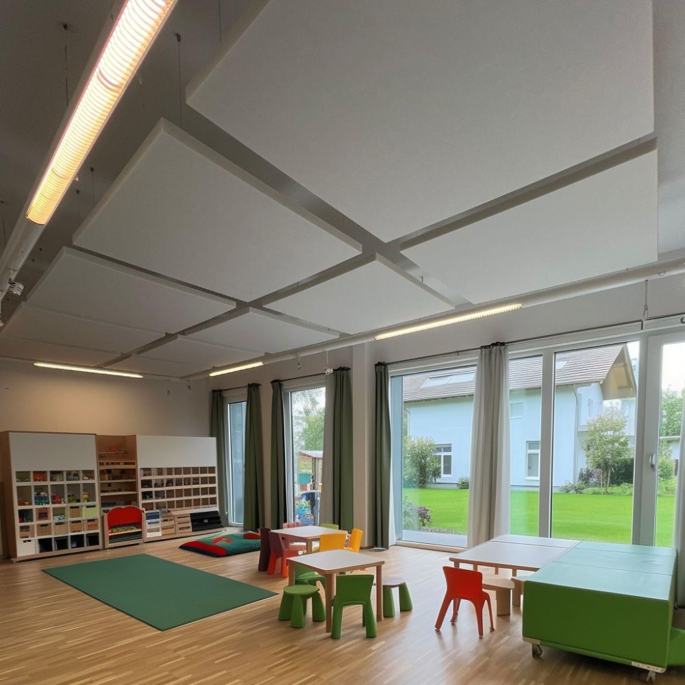 Artikelbild QP Akustikpaneele Schallabsorber Deckensegel bluefiber tec based B1 2500g/m² weiß 620x625x50mm