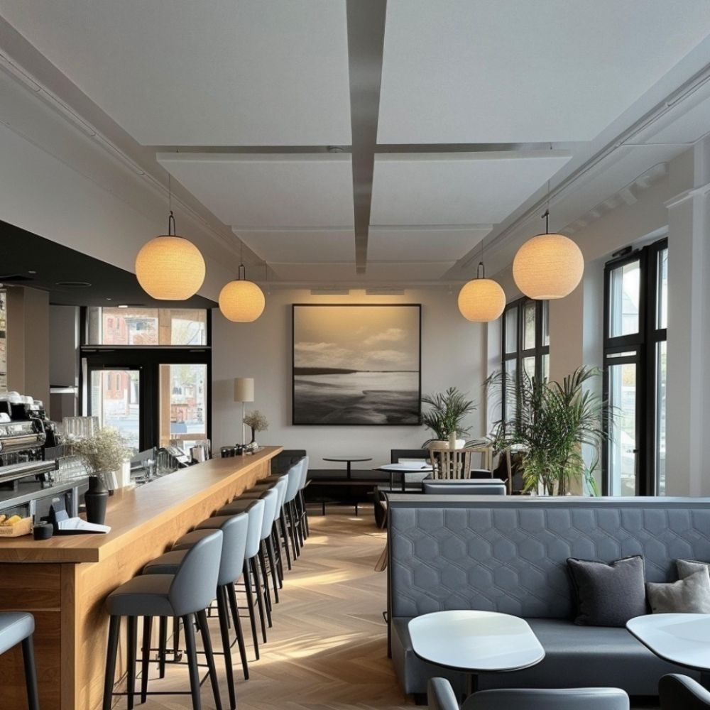 Artikelbild QP Akustikpaneele Schallabsorber Deckensegel bluefiber tec based B1 2500g/m² weiß 620x625x50mm