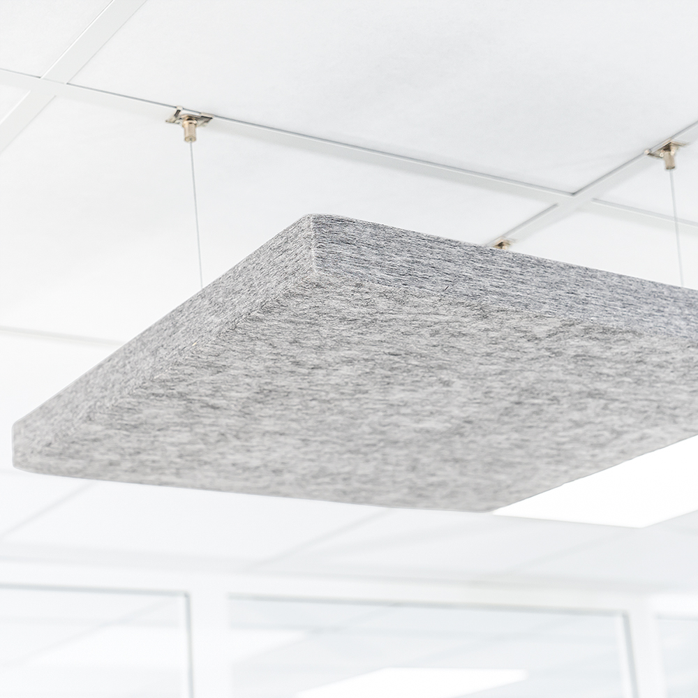 Artikelbild QP Akustikpaneele Schallabsorber Deckensegel bluefiber tec based B1 2500g/m² grau 620x625x50mm