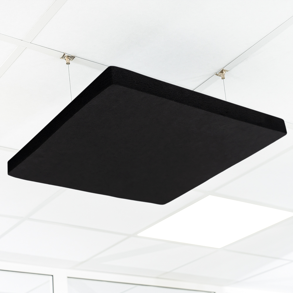 Artikelbild QP Akustikpaneele Schallabsorber Deckensegel bluefiber tec based B1 2500g/m² schwarz 620x625x50mm