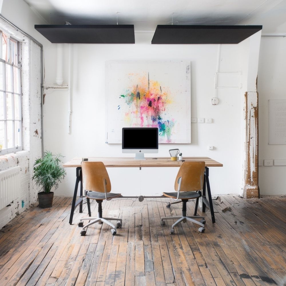 Artikelbild QP Akustikpaneele Schallabsorber Deckensegel bluefiber tec based B1 2500g/m² schwarz 620x625x50mm