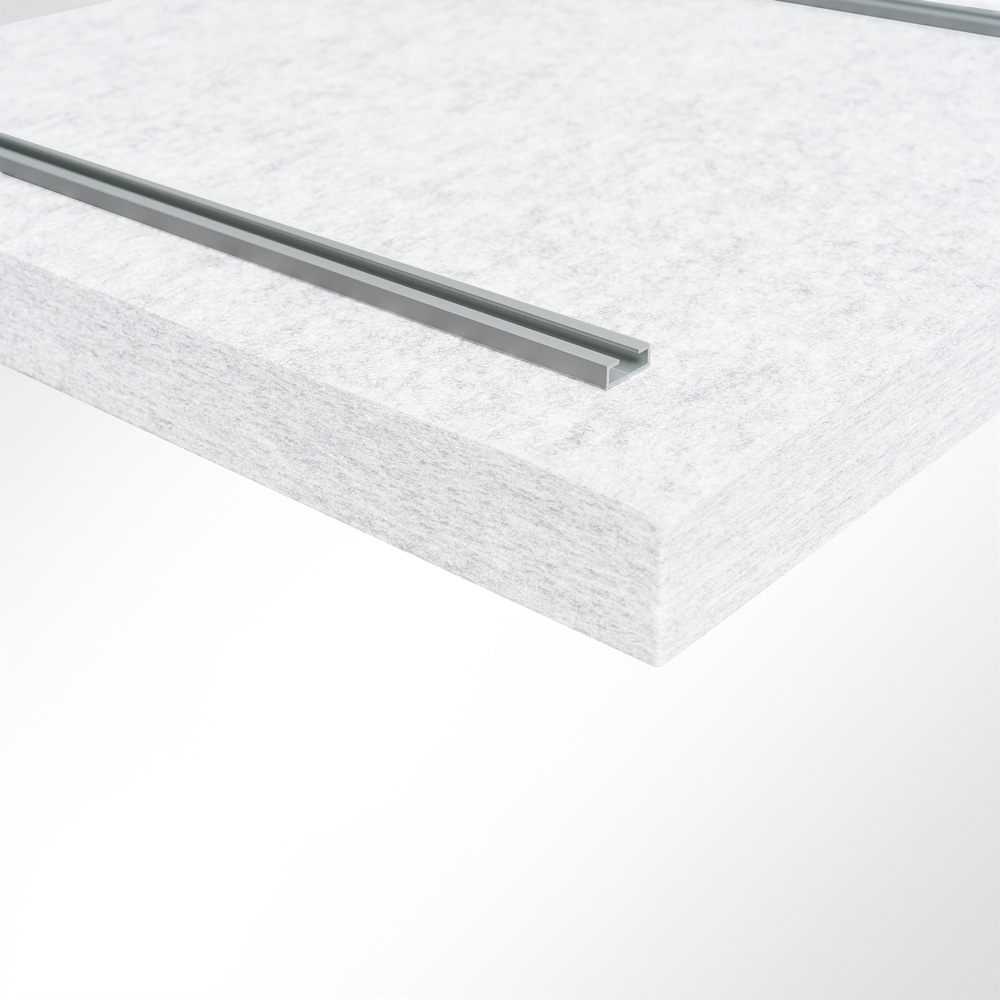 Artikelbild QP Akustikpaneele Schallabsorber Deckensegel bluefiber tec based B1 2500g/m² hellgrau marmor 620x625x50mm