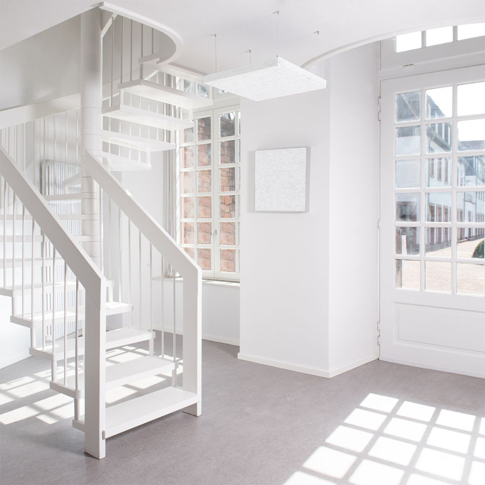 Artikelbild QP Schallabsorber Wand Akustikpaneele bluefiber tec based B1 2500g/m² hellgrau marmor 620x625x50mm