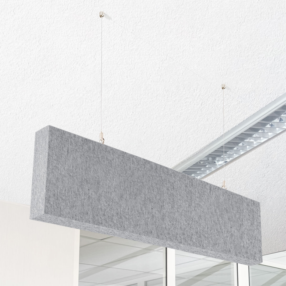 Artikelbild QP Akustik Baffeln PET Vlies 2500g/m² inkl. Abhängeset grau 250x620x50mm grau