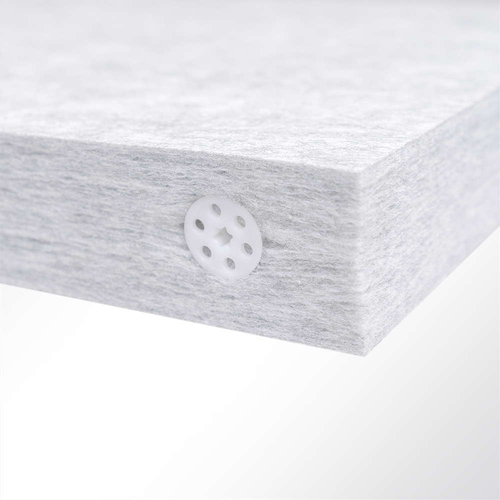 Artikelbild QP Akustik Baffeln PET Vlies 2500g/m² inkl. Abhängeset hellgrau 250x620x50mm Hellgrau