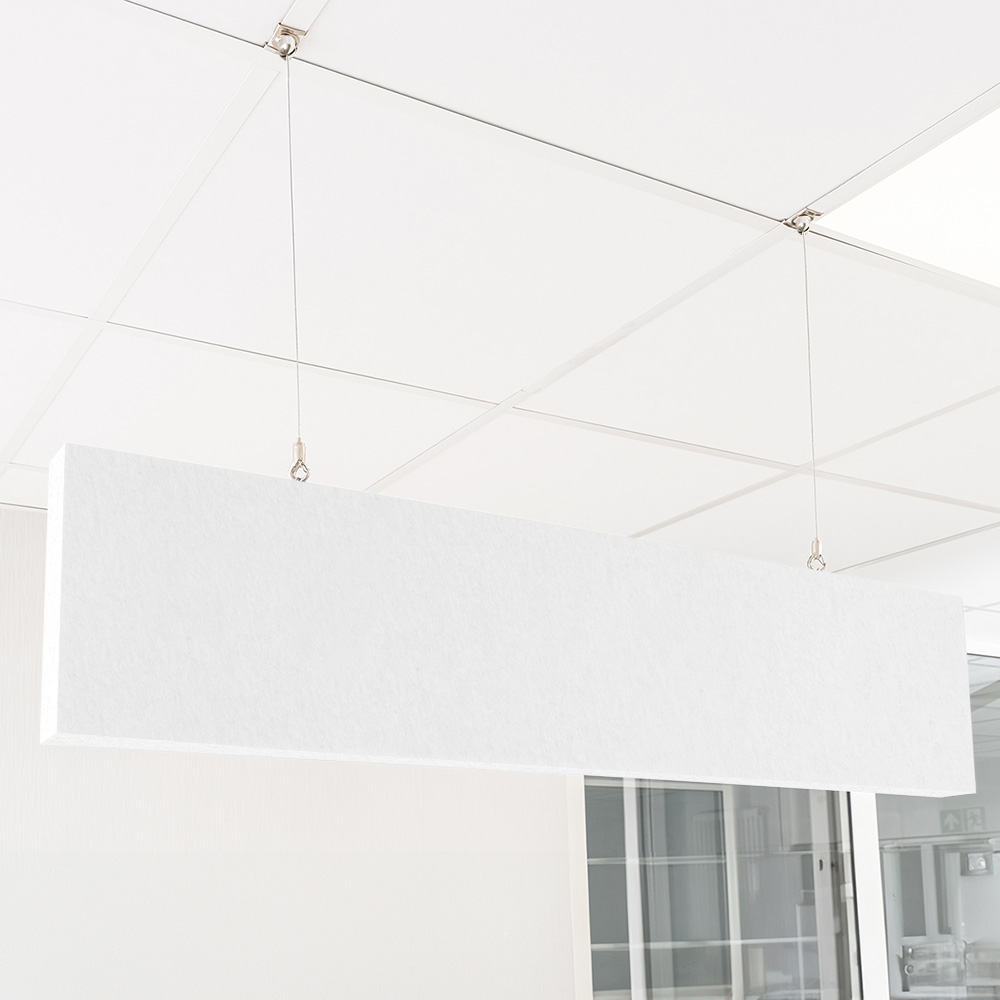 Artikelbild QP Akustik Baffeln PET Vlies 1250g/m² inkl. Abhängeset weiß 250x620x25mm weiß