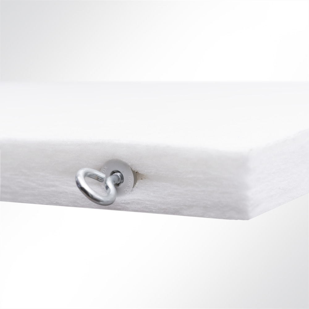 Artikelbild QP Akustik Baffeln PET Vlies 1250g/m² inkl. Abhängeset weiß 250x620x25mm weiß