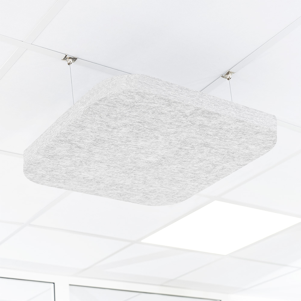Artikelbild QP Akustikpaneele Deckensegel runde Ecken B1 2500g/m² hellgrau 620x625mm