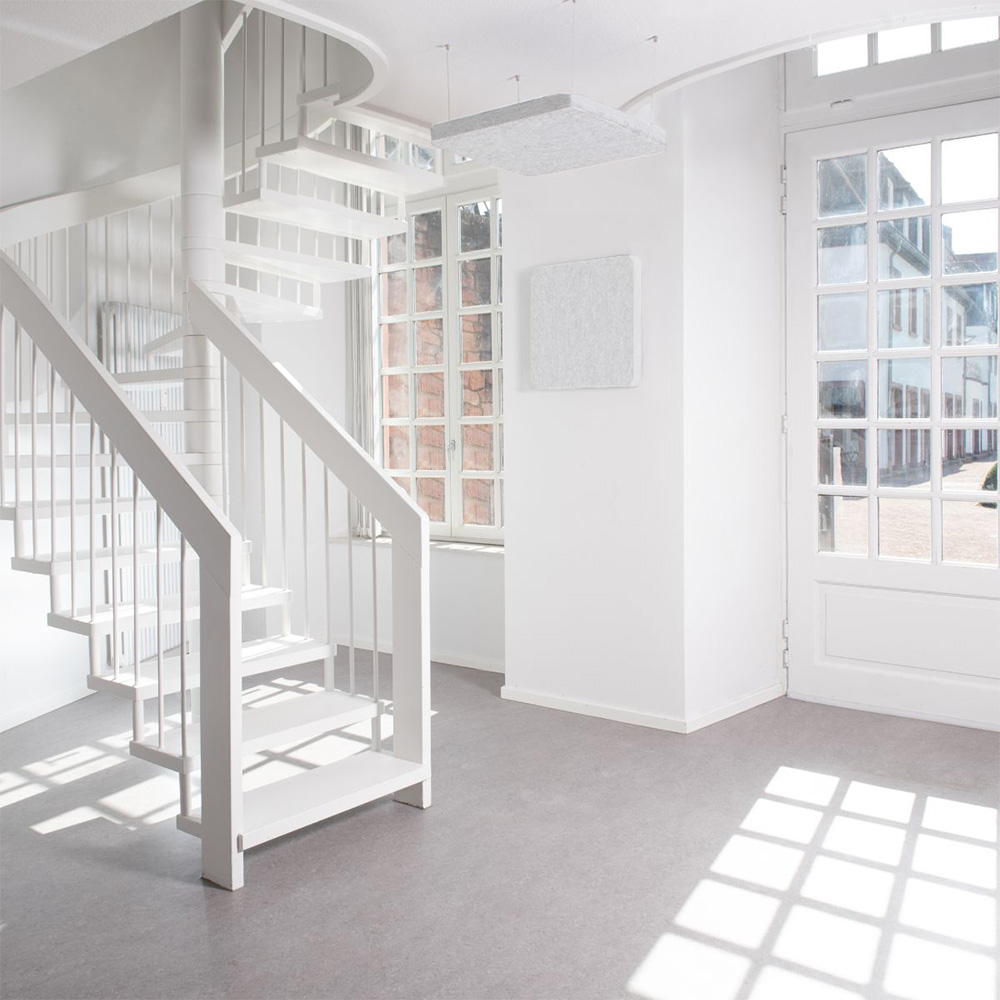 Artikelbild QP Akustikpaneele Deckensegel runde Ecken B1 2500g/m² hellgrau 620x625mm