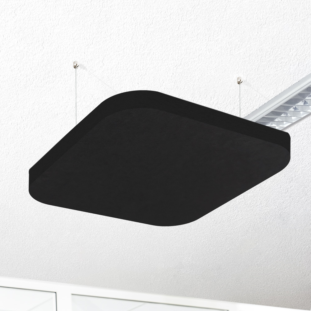 Artikelbild QP Akustikpaneele Deckensegel runde Ecken B1 2500g/m² schwarz 620x625mm