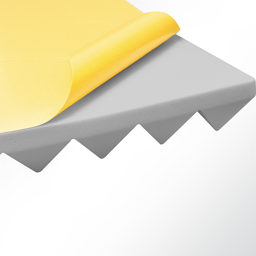 Artikelbild Basotect® Pyramidenschaum Noppenschaum hellgrau selbstklebend 1000x500x30mm Schallabsorber Schallschutz Schalldämmung