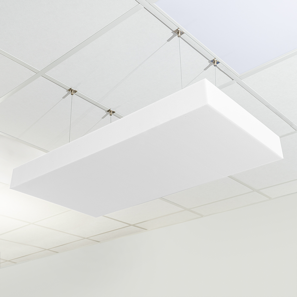 Artikelbild QP Schallabsorber Basotect® Paneel 100x50x10cm mit Abhängeset weiß