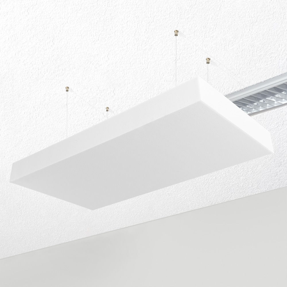 Artikelbild QP Schallabsorber Basotect® Paneel 100x50x10cm mit Abhängeset weiß