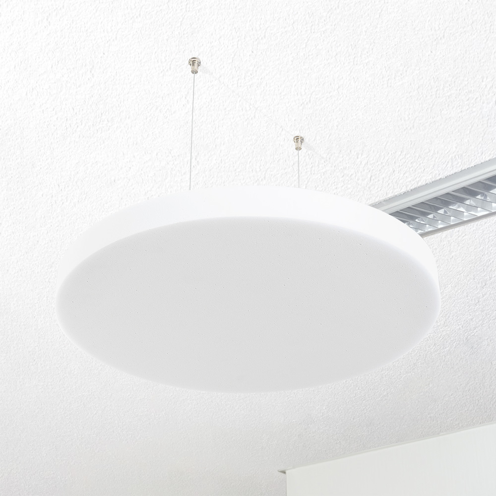 Artikelbild QP Schaumstoff aus Basotect® Kreis mit Abhängeset D: 500mm weiß