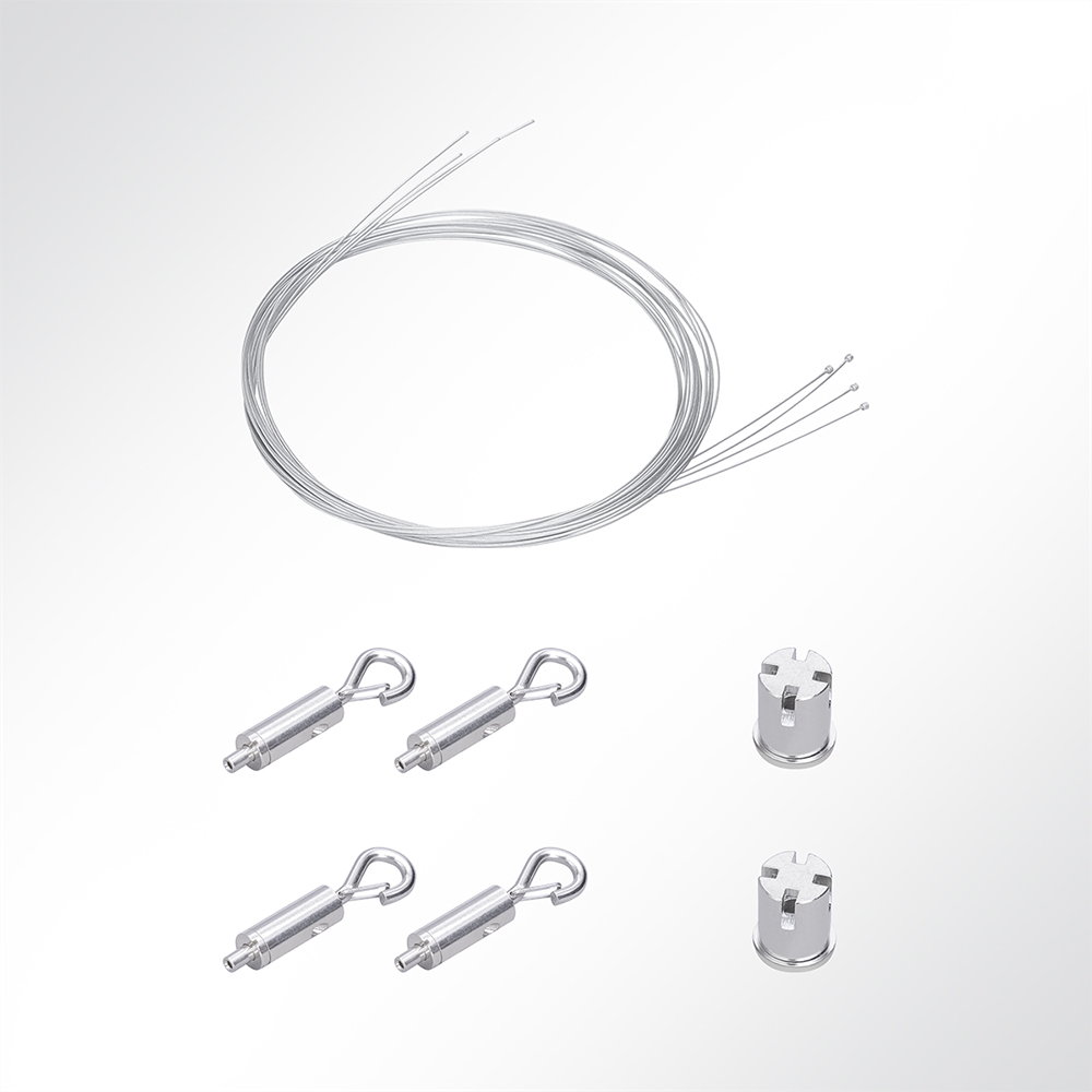 Artikelbild QP Duo Abhängeset mit Gripper-Karabinerhaken, Seil, Deckenbefestigung