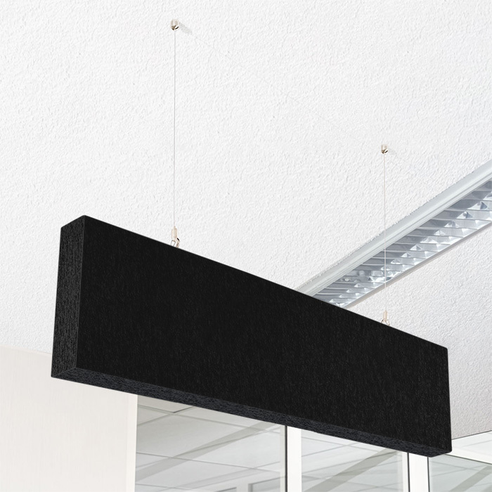 QP Akustik Baffeln PET Vlies 2500g/m² inkl. Abhängeset schwarz