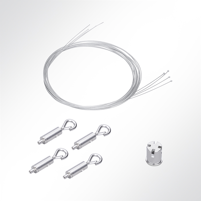 QP Einfaches Abhängeset mit Gripper-Karabinerhaken, Seil, Deckenbefestigung