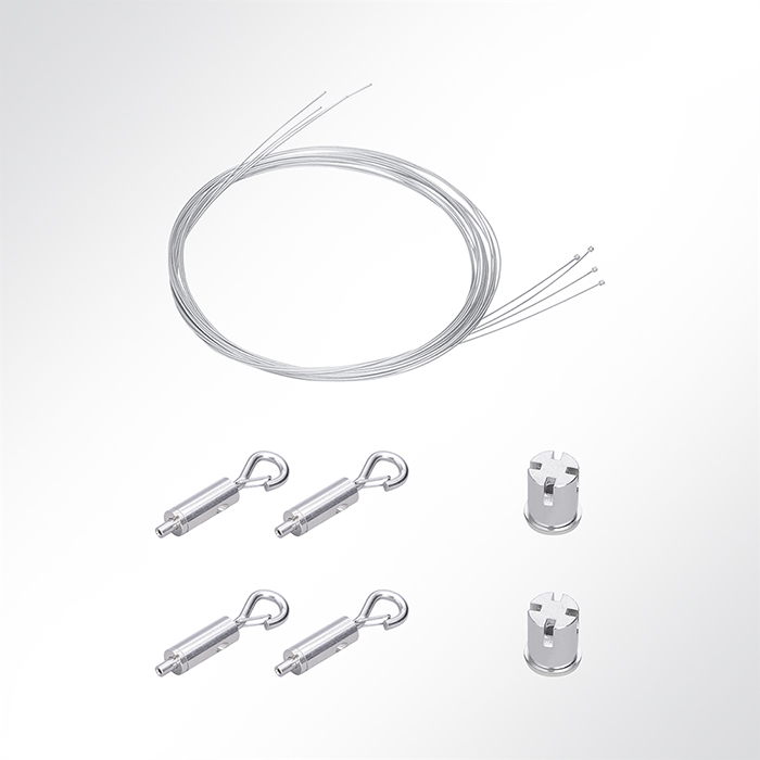 QP Duo Abhängeset mit Gripper-Karabinerhaken, Seil, Deckenbefestigung