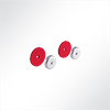 Vorschau QP Akustikpaneele Wall & Ceiling Support 2 Klettkreise Ø85mm für ungleiche Oberflächen Blau 5005 Rot 3002