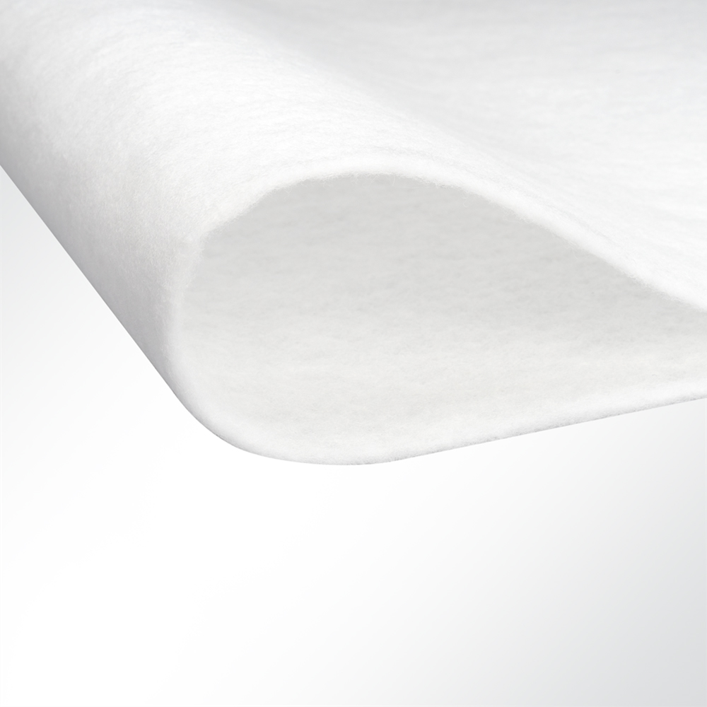 Artikelbild Kaschierte Polsterwatte klettfähig weiß 100g/m² Breite 150cm Stärke 10mm