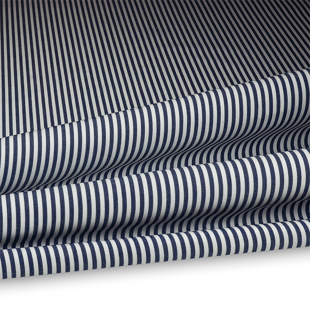 Artikelbild Outdoor Polsterstoff Streifen 5mm für Gartenmöbel, Kissen Breite 160cm 240g/m² Weiss/Blau