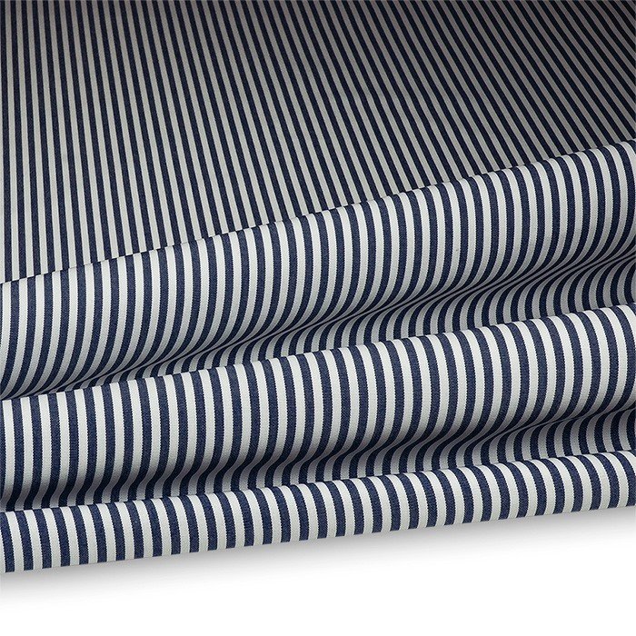 Outdoor Polsterstoff Streifen 5mm für Gartenmöbel, Kissen Breite 160cm 240g/m² Weiss/Blau