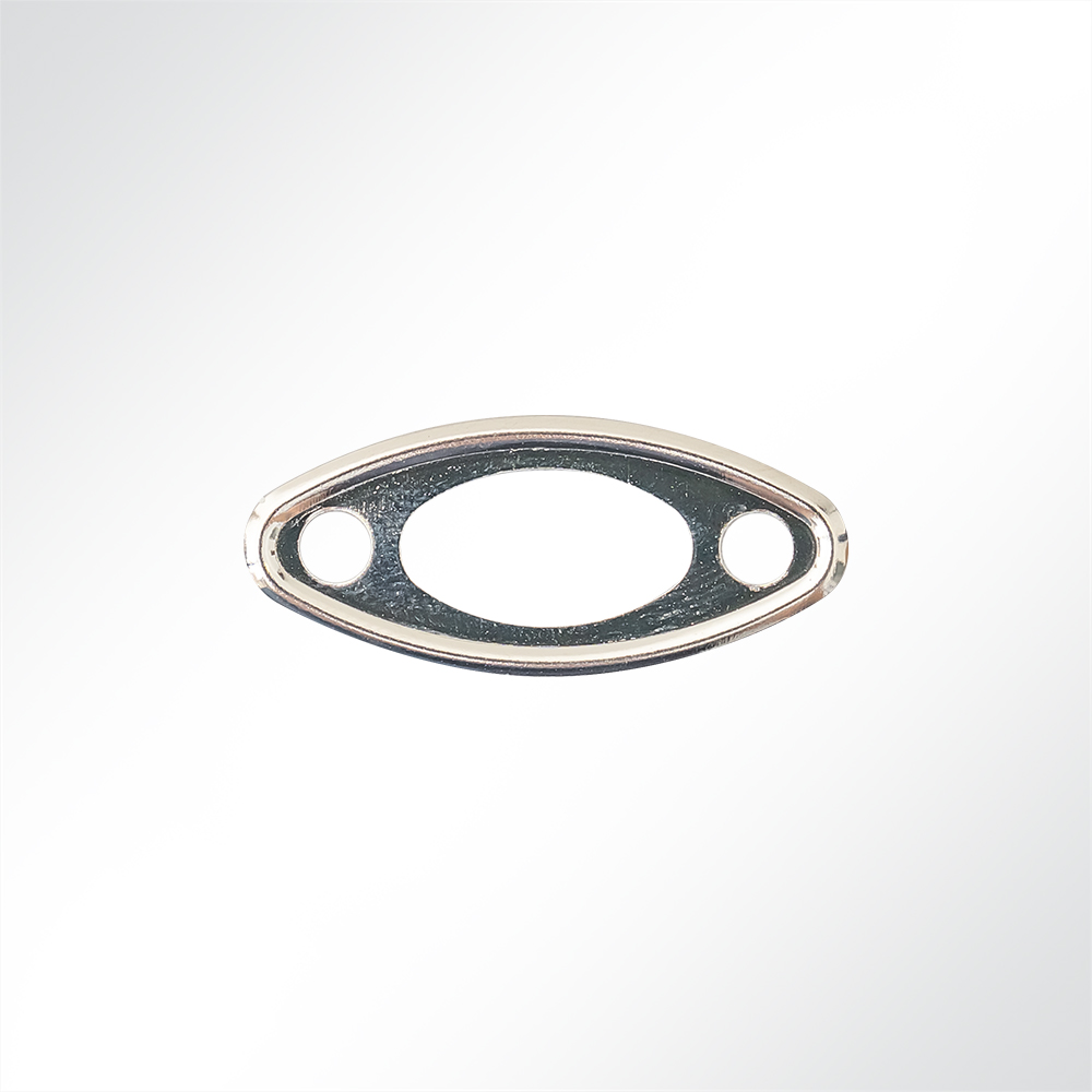 Artikelbild Drehverschluss Messing vernickelt mit Gegenplatte und Ovalöse 32x13x7,5mm