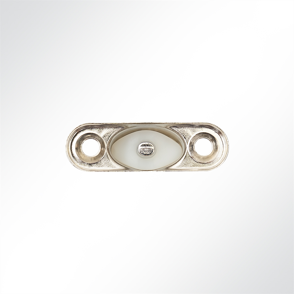 Artikelbild Drehverschluss 40x12x27mm Messing vernickelt mit Gegenplatte und Ovalöse 19,5x12x9mm