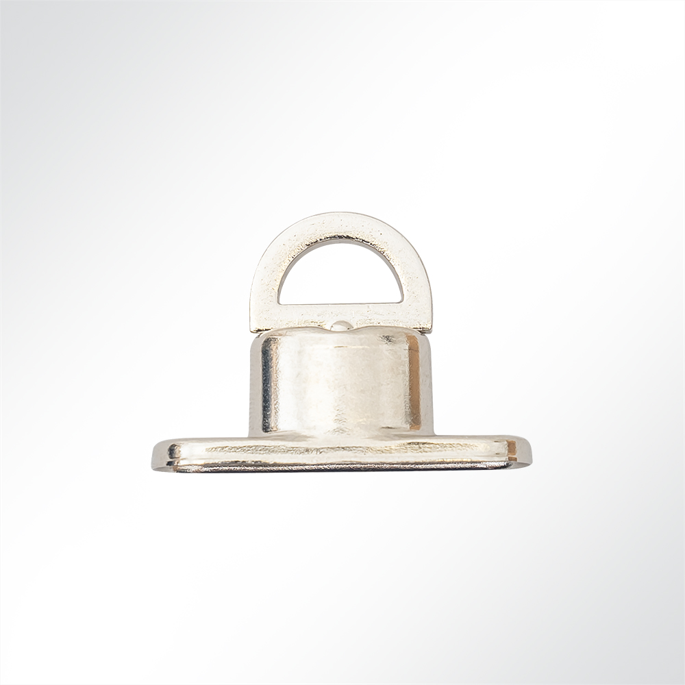 Artikelbild Drehverschluss 40x12x27mm Messing vernickelt mit Gegenplatte und Ovalöse 19,5x12x9mm